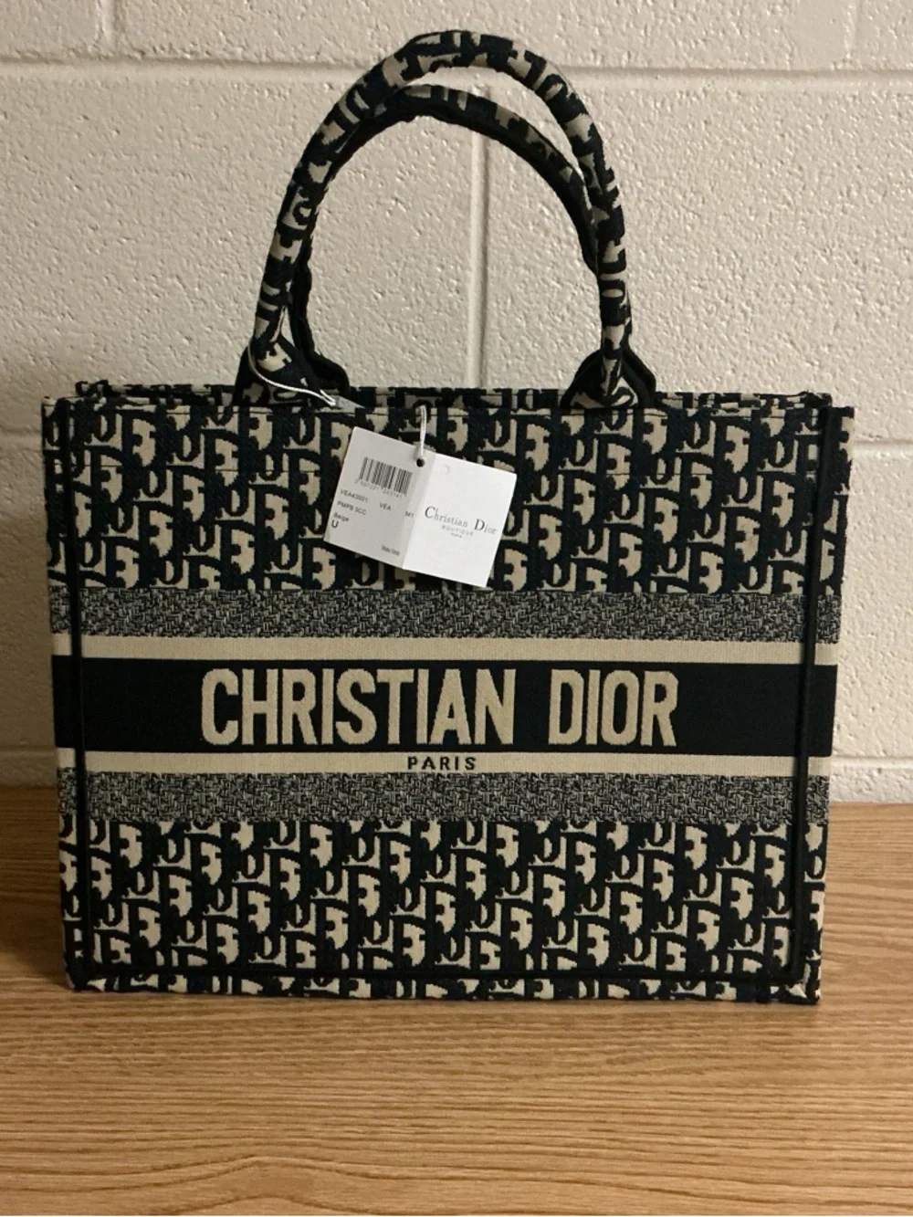 Dior Beige and Black Christian Dior Book Tote - Picture 2 of 7